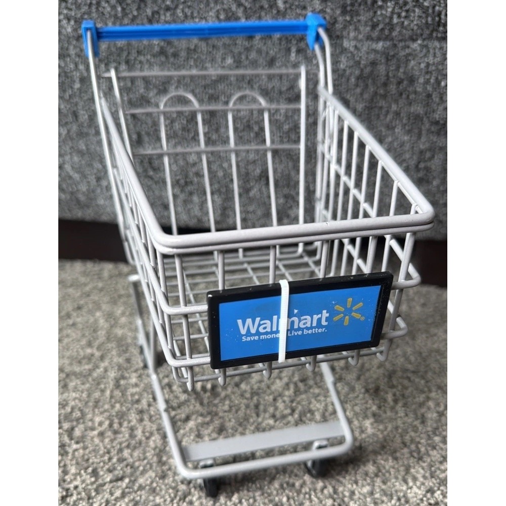 Mini Walmart Shopping Grocery Cart Metal Fits My Life, American Girl Doll
